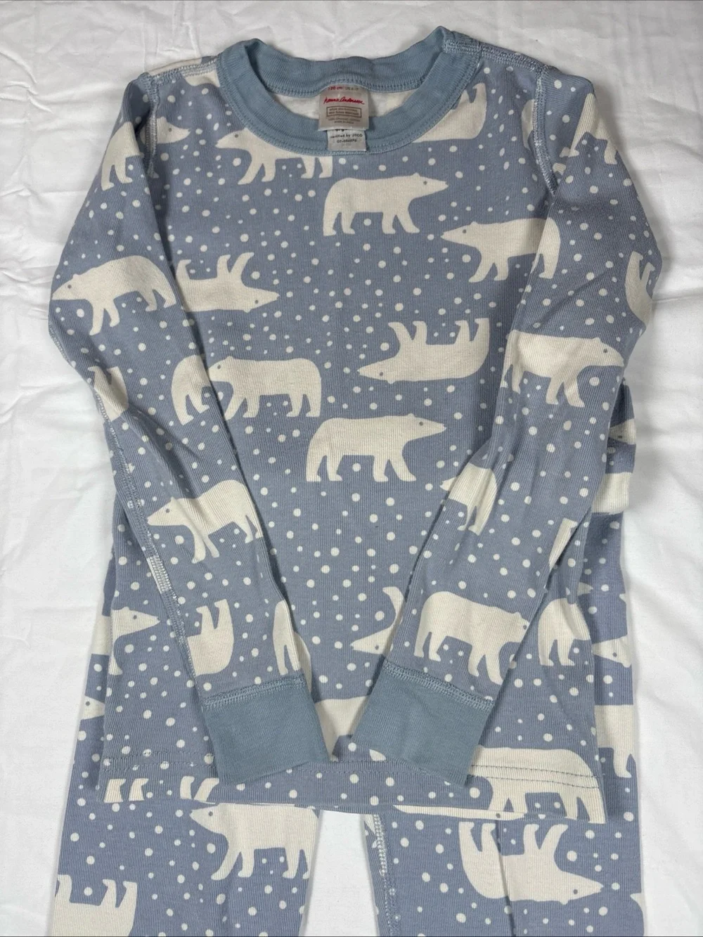 Hanna Anderson Children's Polar Bear Print Blue Pajama Set